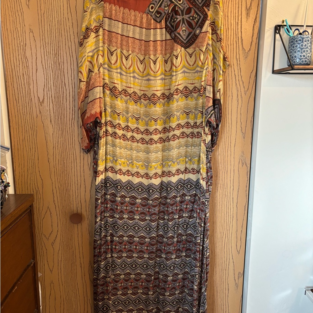 Tysa Multicolor Patterned Duster Length Kimono - image 6